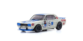 Kyosho - 1972 Nissan Skyline White/Blue 2000GT - R (KPGC10) Racing #15 Auto Scale Body - Hobby Recreation Products