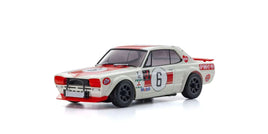 Kyosho - 1972 Nissan Skyline White/Red 2000GT - R (KPGC10) Racing #6 Auto Scale Body - Hobby Recreation Products