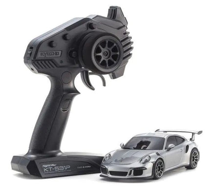 Kyosho - Mini - Z RWD Porsche 911 GTR RS GT MR - 04 Readyset, Silbermetallic - Hobby Recreation Products