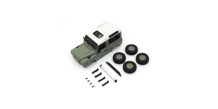 Kyosho - MX - 01 Land Rover Defender 90 Heritage Grasmere Green / Alaska White Body Set - Hobby Recreation Products
