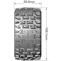 Louise R/C - ST - Pioneer Soft Mounted Tires, 0" & 1/2" Offset, Removable Hex 12, 14, 17mm, fits Mini Maxx / XRT - Hobby Recreation Products
