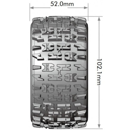 Louise R/C - ST - Pioneer Soft Mounted Tires, 0" & 1/2" Offset, Removable Hex 12, 14, 17mm, fits Mini Maxx / XRT - Hobby Recreation Products