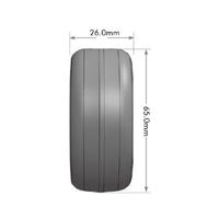 Louise R/C - 5 Spoke Matte Silver 1/10 Wheel Mounted Drift Tire, 2, 4, 6, 8,mm Offset, 12mm Hex, 4pcs