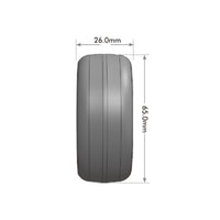 Louise R/C - 5 Spoke Gloss White 1/10 Wheel Mounted Drift Tire, 2, 4, 6, 8mm Offset, 12mm Hex, 4pcs