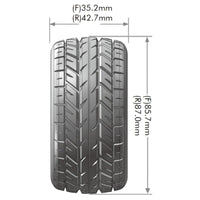 Louise R/C - E-Rocket 1/10 4WD Rear Buggy Tire, Soft, Mounted on White Rim, for Kyosho 12mm Hex