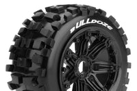 Louise R/C - B-Ulldoze 1/5 Off-Road Buggy Tires, 24mm Hex, Mounted on Black Spoke Rim, Sport Compound, Back (2)