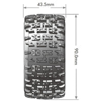 Louise R/C - E-Pioneer 1/10 4WD Rear Buggy Tire, Soft, Mounted on White Rim, for Kyosho 12mm Hex