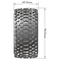 Louise R/C - E-Uphill 1/10 4WD Rear Buggy Tire, Soft, Mounted on White Rim, for Kyosho 12mm Hex