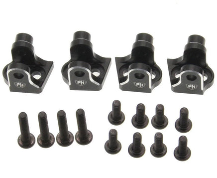 Power Hobby - Aluminum Lower 4 - Link Mount Set, Black, for Losi Mini LMT - Hobby Recreation Products