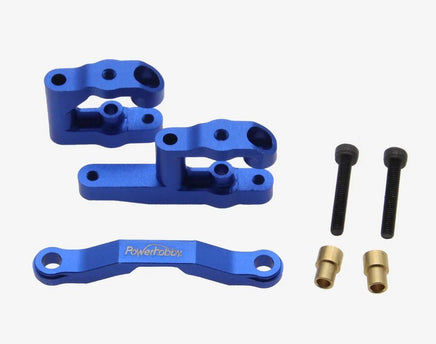 Power Hobby - Aluminum Steering Set, Blue, for Arrma Grom - Hobby Recreation Products