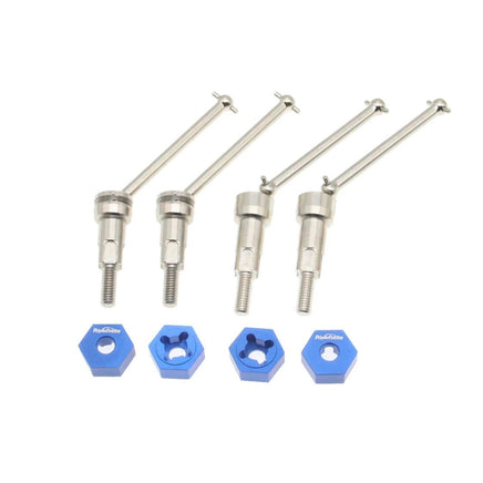 Power Hobby - Front & Rear CVD Axles Drive Shafts, Silver (4), for Arrma Mojave Grom - Hobby Recreation Products