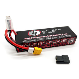 Racers Edge - 5300mAh 2S 7.4V 60C Hard Case Lipo Battery, XT60 Plug with TRX Adapter - Hobby Recreation Products