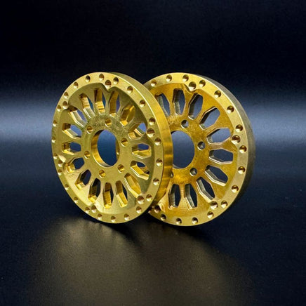 Reef's RC - Brass 1.9 "Shield" Wheel Face (2) - Hobby Recreation Products