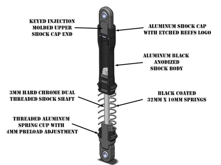Reef's RC - XP Aluminum Shocks 80mm (2pk) - Hobby Recreation Products