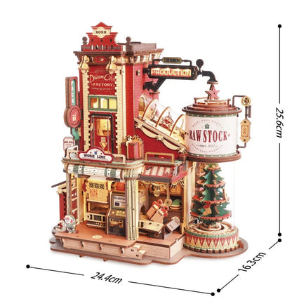 Robotime - Christmas Dream Gift Factory Wooden Music Box - Hobby Recreation Products