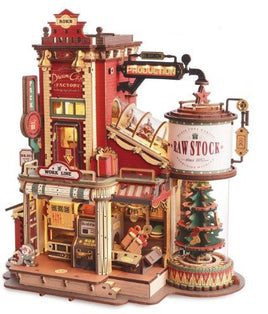 Robotime - Christmas Dream Gift Factory Wooden Music Box - Hobby Recreation Products