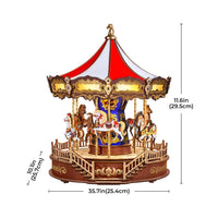 Robotime - Classic Carousel 3D Wooden Puzzle - Hobby Recreation Products