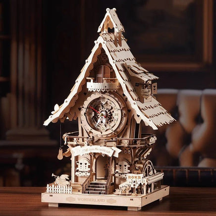 Robotime - Cuckoo Clock, Natural Wood, Mechanical 3D Wooden Puzzle - Hobby Recreation Products