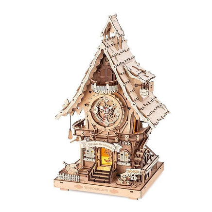Robotime - Cuckoo Clock, Natural Wood, Mechanical 3D Wooden Puzzle - Hobby Recreation Products