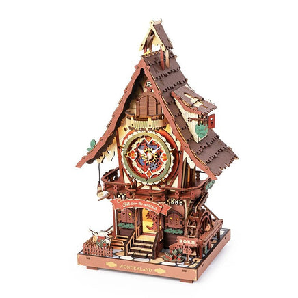 Robotime - Cuckoo Clock, Stained Wood, Mechanical 3D Wooden Puzzle - Hobby Recreation Products