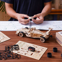 Robotime - F1 Racing Car, Mechanical Wood Models - Hobby Recreation Products