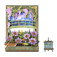 Robotime - Glittering Water Lily Wall Art 3D Wooden Puzzle - Hobby Recreation Products