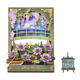 Robotime - Glittering Water Lily Wall Art 3D Wooden Puzzle - Hobby Recreation Products
