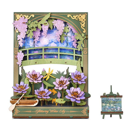 Robotime - Glittering Water Lily Wall Art 3D Wooden Puzzle - Hobby Recreation Products