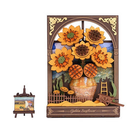 Robotime - Golden Sunflower Wall Art 3D Wooden Puzzle - Hobby Recreation Products