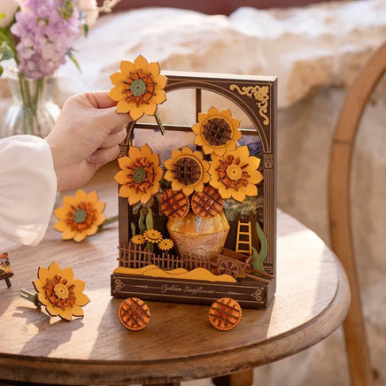 Robotime - Golden Sunflower Wall Art 3D Wooden Puzzle - Hobby Recreation Products