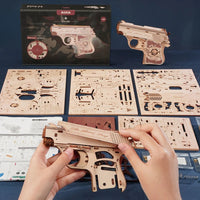 Robotime - Mini Gun Toy Wooden 3D Puzzle - Hobby Recreation Products