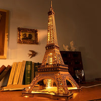 Robotime - Night of the Eiffel Tower 3D Wooden Puzzle - Hobby Recreation Products