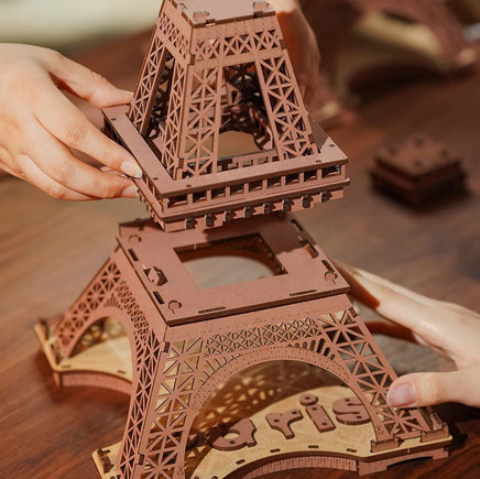 Robotime - Night of the Eiffel Tower 3D Wooden Puzzle - Hobby Recreation Products