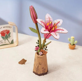 Robotime - Pink Lily - Wood Bloom Craft - Hobby Recreation Products