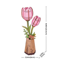 Robotime - Pink Tulip DIY Wooden Flower - Hobby Recreation Products