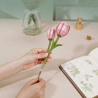 Robotime - Pink Tulip DIY Wooden Flower - Hobby Recreation Products