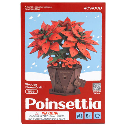 Robotime - Poinsetta Wood Bloom Craft - Hobby Recreation Products