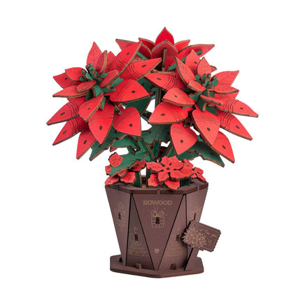 Robotime - Poinsetta Wood Bloom Craft - Hobby Recreation Products