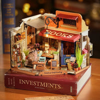 Robotime - Rolife Corner Bookstore, DIY Miniature House Kit - Hobby Recreation Products