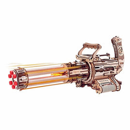Robotime - Rotating Barrel Machine Gun Toy 3D Wooden Puzzle - Hobby Recreation Products