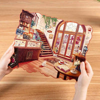 Robotime - Rowood Cozy Winter Cafe 200 - Piece Wooden Jigsaw Puzzle - Hobby Recreation Products