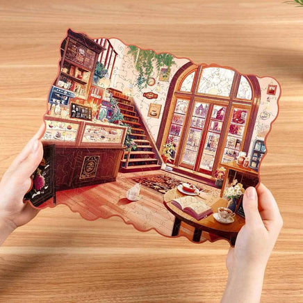 Robotime - Rowood Cozy Winter Cafe 200 - Piece Wooden Jigsaw Puzzle - Hobby Recreation Products