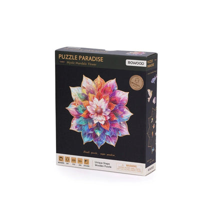Robotime - Rowood Mystic Mandala Flower 200pc Wooden Jigsaw Puzzle - Hobby Recreation Products