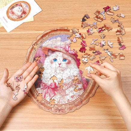 Robotime - Rowood Springtime Kitty 200 - Piece Wooden Jigsaw Puzzle - Hobby Recreation Products
