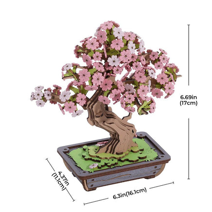 Robotime - Sakura Bonsai DIY Wooden 3D Puzzle - Hobby Recreation Products