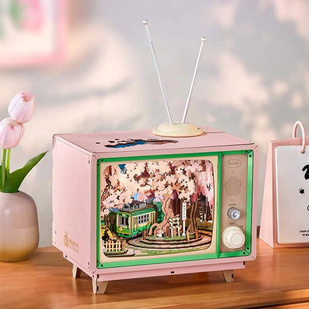 Robotime - Sakura Dreamy Tour DIY Music Box 3D Wooden Puzzle - Hobby Recreation Products