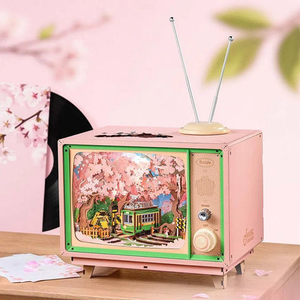 Robotime - Sakura Dreamy Tour DIY Music Box 3D Wooden Puzzle - Hobby Recreation Products