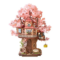 Robotime - Sakura Tree House, DIY Wooden 3D Puzzle - Hobby Recreation Products