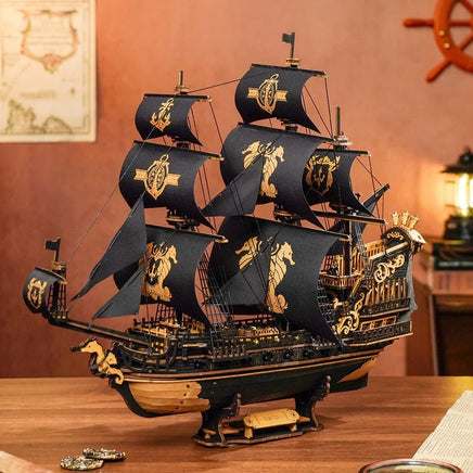Robotime - The Seahorse Barque Sailing Ship Scale Model Vehicle - Hobby Recreation Products