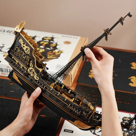 Robotime - The Seahorse Barque Sailing Ship Scale Model Vehicle - Hobby Recreation Products